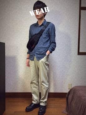 「ROBERT GELLER（ロバートゲラー）のアイテム（トップス）」を使った、　　.さん（メンズ・173cm）の冬コーディネート