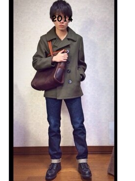 「ショット」｜「アイテム（トートバッグ）」を使った、　　.さん（メンズ・173cm）の冬コーディネート