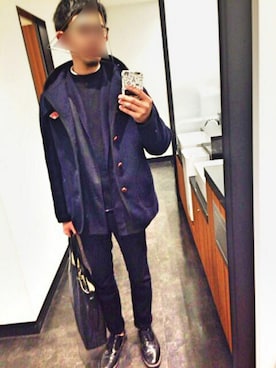 「BLUE WORK（ブルーワーク）のアイテム（パンツ）」を使った、si-moさん（メンズ・174cm・20代）の冬コーディネート