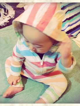 「babygap」｜「アイテム（マウンテンパーカー）」を使った、BONchelさん（キッズ・80cm）の秋コーディネート