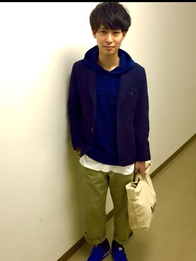 「アイテム（テーラードジャケット）」を使った、RYOさん（メンズ・179cm・10代）の冬コーディネート