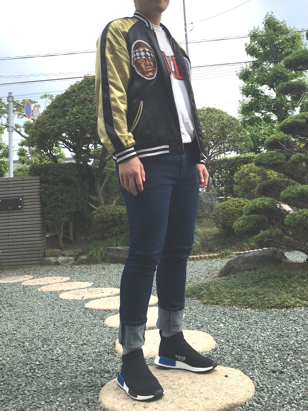 「street、adidas、NMD、NMD_CS1、Reserved Note、FULLBK、mode」｜「RESERVED NOTEのアイテム（その他アウター、その他）」を使った、Dogsさん（メンズ・177cm）の夏コーディネートの1枚目の写真