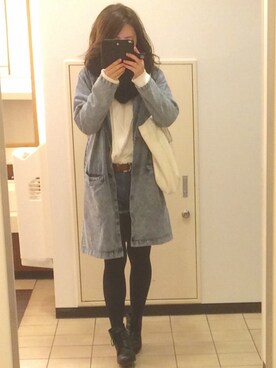 「AS KNOW AS plus（アズノゥアズプラス）のアイテム（デニムジャケット）」を使った、BELLEさん（レディース・152cm）の春コーディネート