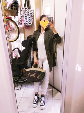 「H&M（エイチ・アンド・エム）のアイテム（ブルゾン）」を使った、sawawaさん（レディース・157cm）の春コーディネート