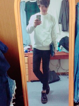 「Scye（サイ）のアイテム（スウェット）」を使った、キノさん（メンズ・176cm）の秋コーディネート