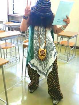 「Re Youth（リユース）のアイテム」を使った、トミーさん（レディース・162cm）の夏コーディネート