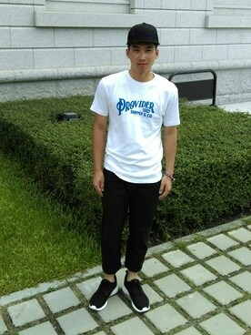 「PROVIDERのアイテム」を使った、阿展さん（メンズ・175cm）の秋コーディネート