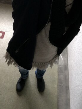「Abercrombie&Fitch（アバークロンビーアンドフィッチ）のアイテム（ミリタリージャケット）」を使った、TAKENORIARAKIさん（メンズ・168cm）の冬コーディネート