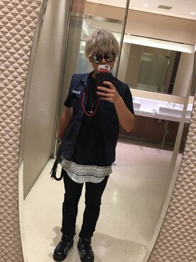 「Rodeo Crowns（ロデオクラウンズ）のアイテム（ミリタリージャケット）」を使った、TAKENORIARAKIさん（メンズ・168cm）の秋コーディネート