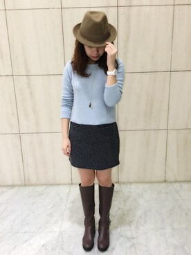 「CHANEL（シャネル）のアイテム（アナログ腕時計、ホワイト系）」を使った、JCさん（レディース・165cm）の冬コーディネート