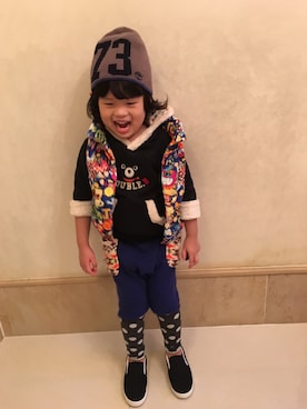 「DOUBLE.Bのアイテム（トップス、ブラック系）」を使った、JCさん（レディース・165cm）の冬コーディネート