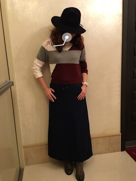 「GLOBAL WORK（グローバルワーク）のフェルトナカオレＨＡＴ/565115（ハット）」を使った、JCさん（レディース・165cm）の冬コーディネート