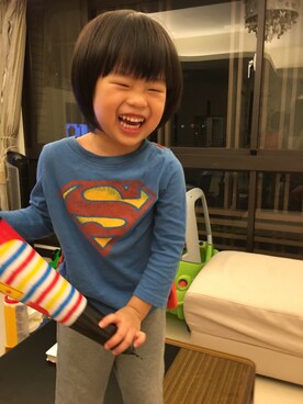 「DAKS（ダックス）のアイテム（パンツ）」を使った、JCさん（キッズ・100cm）の冬コーディネート
