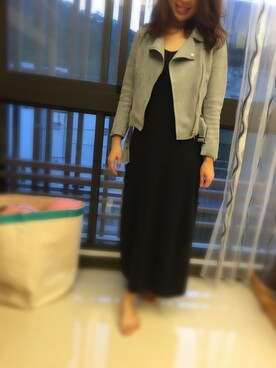 「GLOBAL WORK（グローバルワーク）のアイテム（ワンピース/ドレス、ブラック系）」を使った、JCさん（レディース・165cm）の冬コーディネート