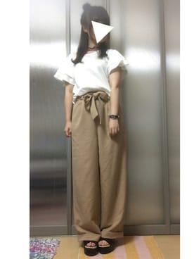 「アイテム（チョーカー）」を使った、ゆいむさん（レディース・157cm）の秋コーディネート