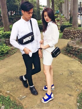 「NIKE(ナイキ)のアイテム(ショルダーバッグ)」を使った、Niさん(レディース・164cm)の秋コーディネート