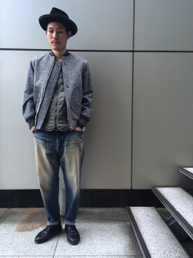 「Johnbull Private labo（ジョンブルプライベートラボ）のアイテム（ブルゾン）」を使った、shouhei@class.さん（メンズ・175cm）の冬コーディネート