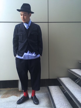「Johnbull Private labo（ジョンブルプライベートラボ）のアイテム（スラックス）」を使った、shouhei@class.さん（メンズ・175cm）の冬コーディネート