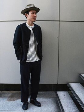 「Johnbull Private labo（ジョンブルプライベートラボ）のアイテム（ノーカラージャケット）」を使った、shouhei@class.さん（メンズ・175cm）の春コーディネート