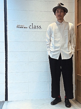 「Johnbull Private labo（ジョンブルプライベートラボ）のアイテム（スラックス）」を使った、shouhei@class.さん（メンズ・175cm）の夏コーディネート