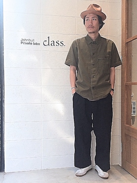 「Johnbull Private labo（ジョンブルプライベートラボ）のアイテム（スラックス）」を使った、shouhei@class.さん（メンズ・175cm）の夏コーディネート