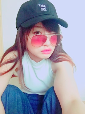 「WC（ダブル シー）のアイテム（キャップ）」を使った、まそらさん（レディース・163cm）の夏コーディネート