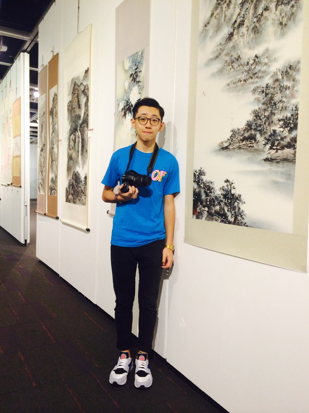 「Hong Kong、ootd、boy、oddfuture」｜「ODD FUTUREのアイテム（Tシャツ/カットソー、ブルー系）」を使った、_ccchrisさん（メンズ・170cm）の夏コーディネートの1枚目の写真