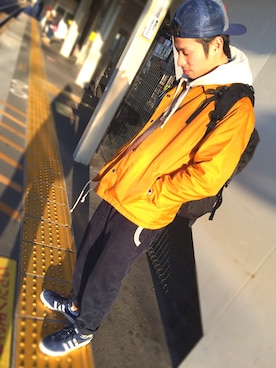 「プルオーバーパーカー」｜「アイテム（その他アウター）」を使った、natsumiiiさん（メンズ・180cm）の冬コーディネート