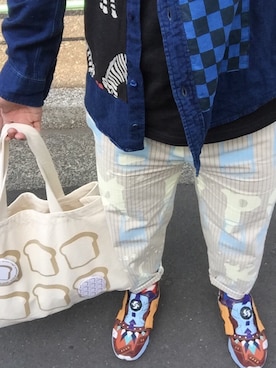 「パン部（パンブ）のアイテム」を使った、ぶ〜すかさん（メンズ・159cm）の春コーディネート