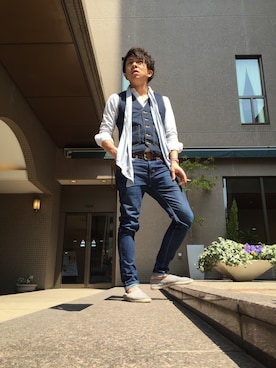 「仕事コーデ」｜「アイテム（財布/小物）」を使った、YAYAIKEMEN / ややイケメンさん（メンズ・172cm）の春コーディネート