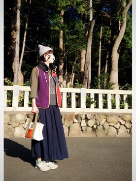 「CUBE SUGAR（キューブシュガー）のアイテム（その他アウター）」を使った、minatoさん（レディース・161cm）の秋コーディネート