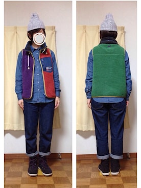 「CUBE SUGAR（キューブシュガー）のアイテム（その他アウター）」を使った、minatoさん（レディース・161cm）の秋コーディネート