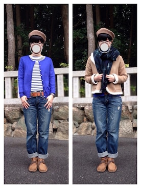 「Samansa Mos2（サマンサ モスモス）のアイテム（ムートンコート）」を使った、minatoさん（レディース・161cm）の冬コーディネート