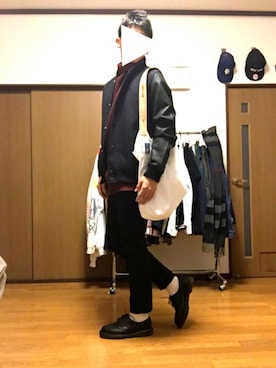 「フユコーデ」｜「アイテム（スタジャン）」を使った、Ryosuke さん（メンズ・172cm）の冬コーディネート