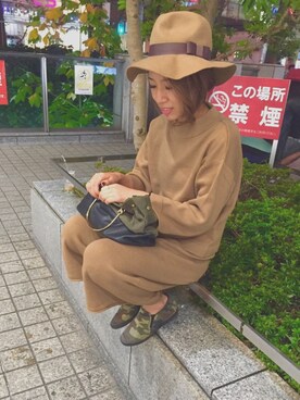 「SET UP」｜「アイテム（スウェット）」を使った、nattiさん（レディース・154cm）の春コーディネート