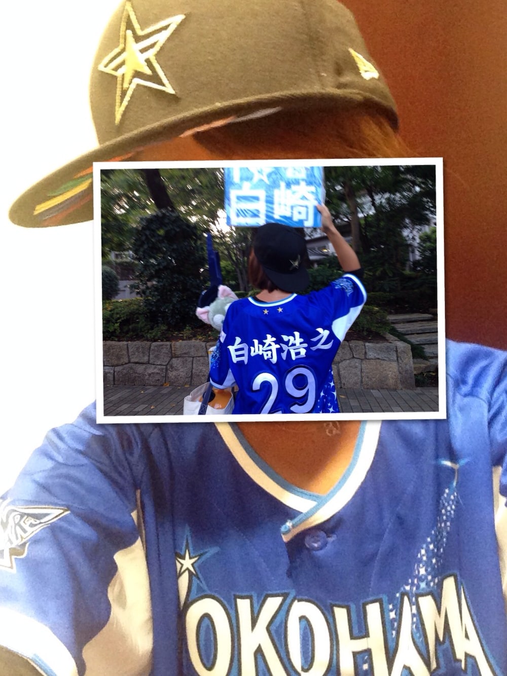 「野球観戦、ベイスターズ」｜「NEW ERAのアイテム（キャップ、ブラック系）」を使った、みみこさん（レディース・154cm）の秋コーディネートの1枚目の写真