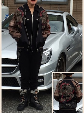 「DIESEL（ディーゼル）のアイテム（つなぎ/オールインワン）」を使った、ふなさん（レディース・160cm）の秋コーディネート