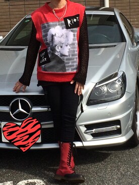 「EVIL TWIN（エビル ツイン）のアイテム」を使った、ふなさん（レディース・160cm）の秋コーディネート