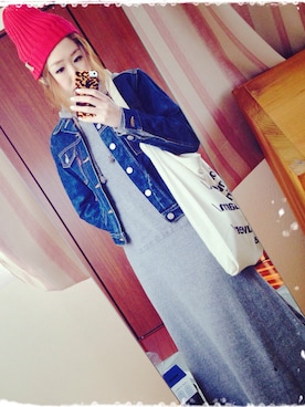 「Levi's（リーバイス）のデニムジャケット（デニムジャケット、ブルー系）」を使った、おかゆさん（レディース・156cm）の春コーディネート