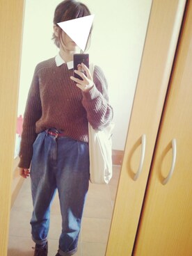 「マムジーンズ」｜椿さん（レディース・153cm）の春コーディネート