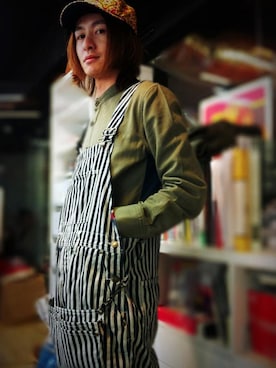 「ALDIES（アールディーズ）のアイテム（帽子）」を使った、AHOMさん（メンズ・175cm）の春コーディネート