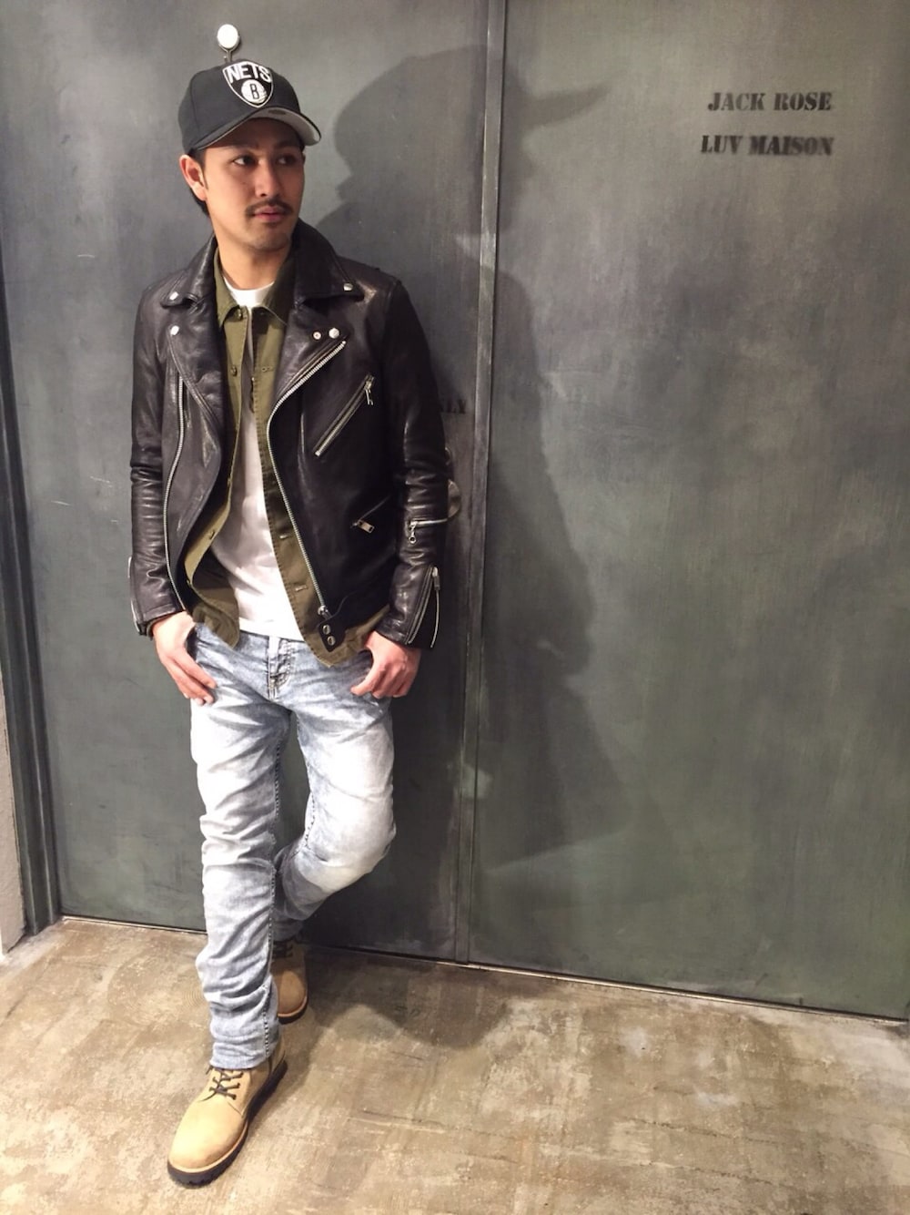 Luv maison レザー ゴートベジタブルダブルライダース jackrose
