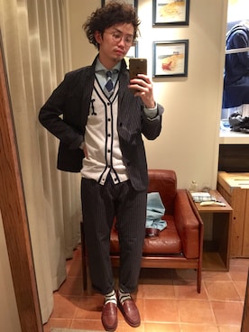 「Scye（サイ）のアイテム（テーラードジャケット）」を使った、TAISHIさん（メンズ・170cm）の冬コーディネート