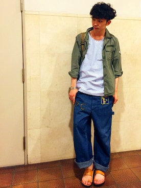 「アイテム（バングル/リストバンド）」を使った、TAISHIさん（メンズ・170cm・20代）の夏コーディネート