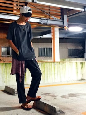 「アイテム（バングル/リストバンド）」を使った、TAISHIさん（メンズ・170cm・20代）の夏コーディネート