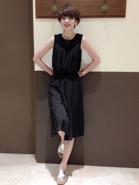 「7月WEAR夏のサンダル祭り」｜「アイテム（ワンピース/ドレス）」を使った、Nao Ikezawaさん（レディース・157cm）の夏コーディネート
