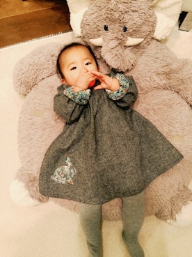 「notsobig（ノットソービッグ）のアイテム」を使った、maiさん（キッズ・70cm）の冬コーディネート