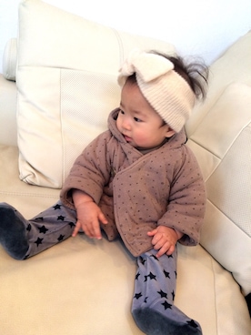 「Madu（マディ）のアイテム」を使った、maiさん（キッズ・70cm）の冬コーディネート