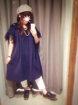 「ウイングチップ」｜「アイテム（その他）」を使った、koba*rukaさん（レディース・159cm）の夏コーディネート