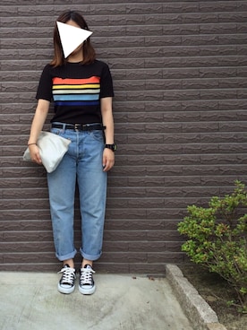 「CONVERSE（コンバース）のconverse（コンバース） ALL STAR OX（オールスターOX）（スニーカー）」を使った、ayaka.さん（レディース・158cm）の夏コーディネート